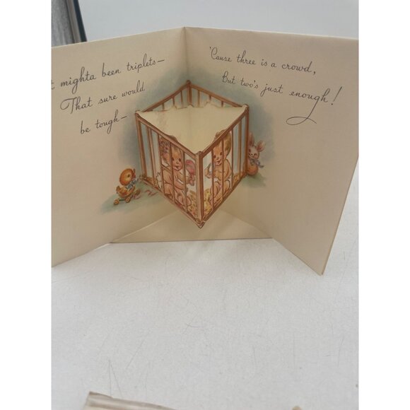 Vintage Lot of Birthday Baby Greeting Cards 12 Year Old Twins Packs of Invites - Picture 9 of 14